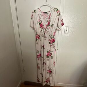 White floral maxi dress